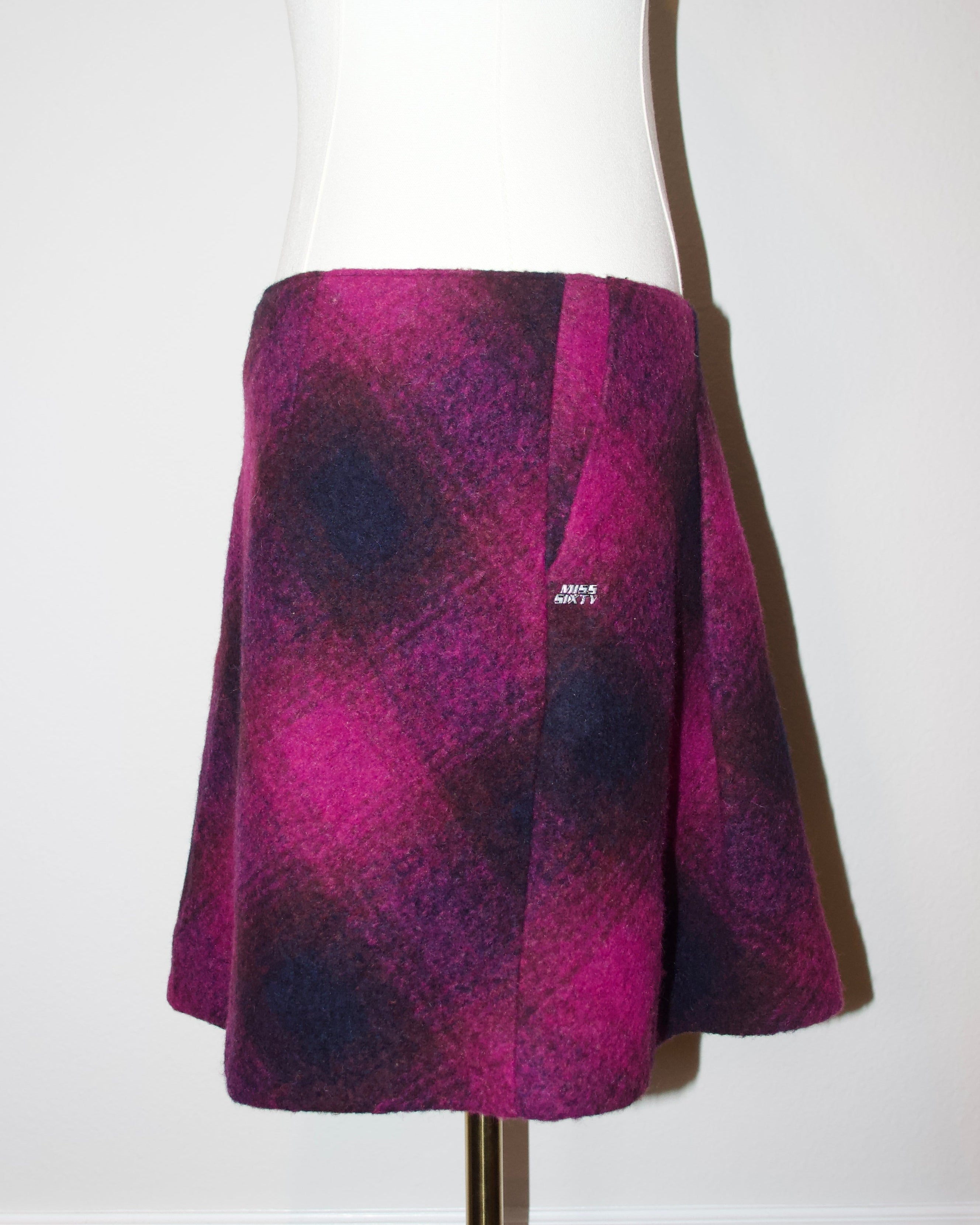Y2K Miss Sixty Wool Mini Skirt