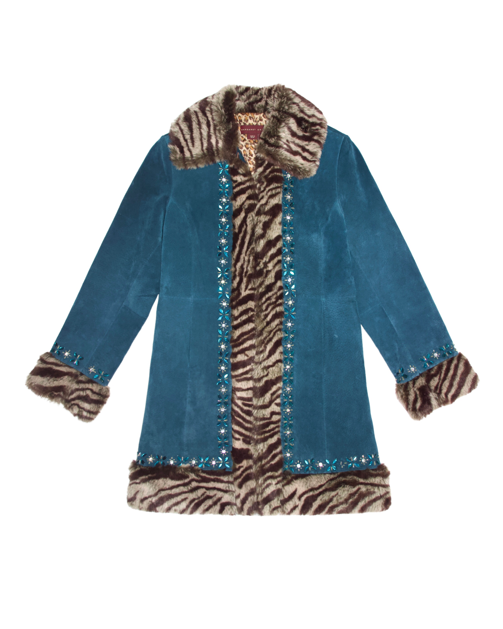 90s Margaret Godfrey Blue Suede Coat