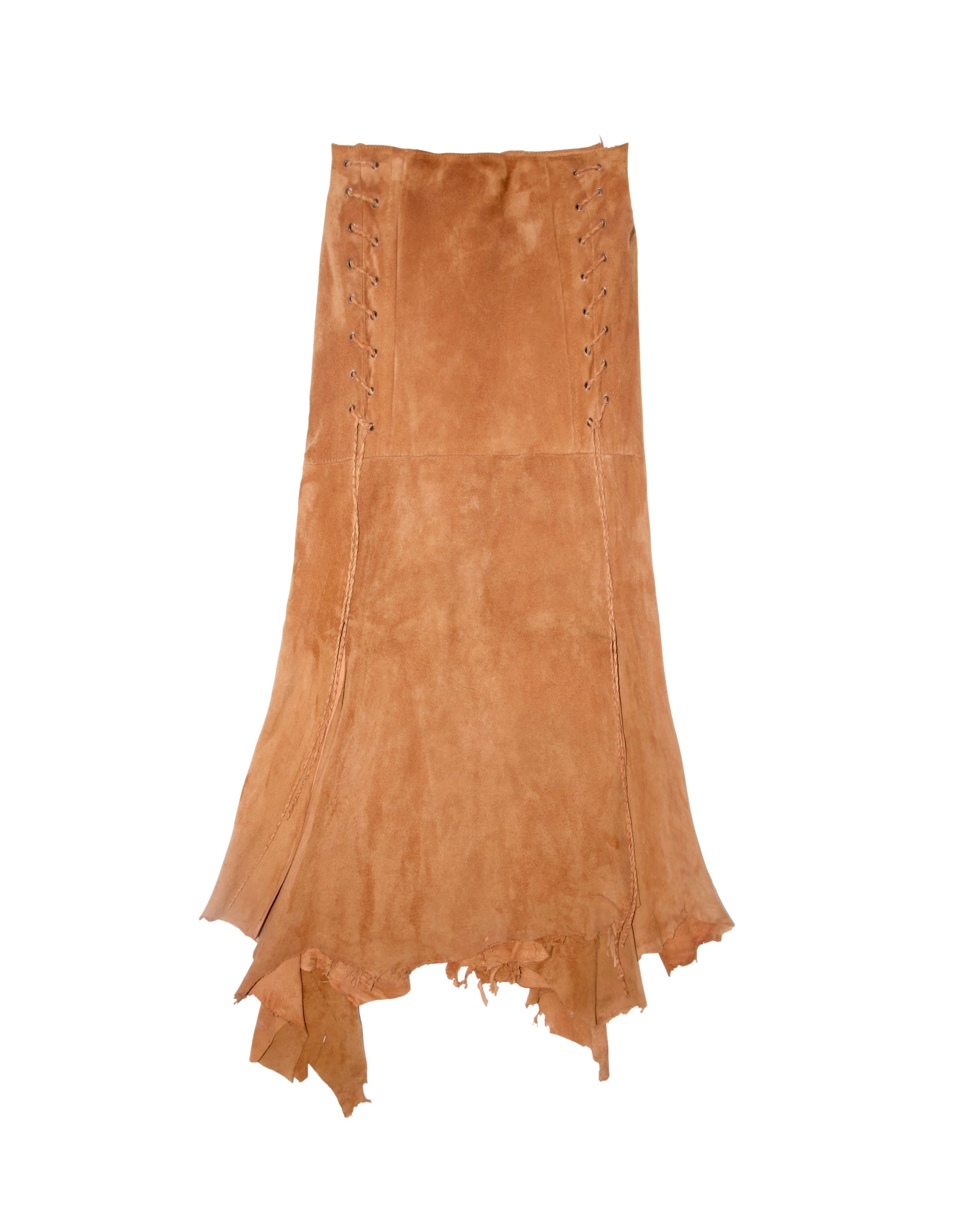 90s Suede Lace Up Skirt
