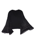 Morgan de Toi Pleated Bell Sleeve Blouse (XS-S)