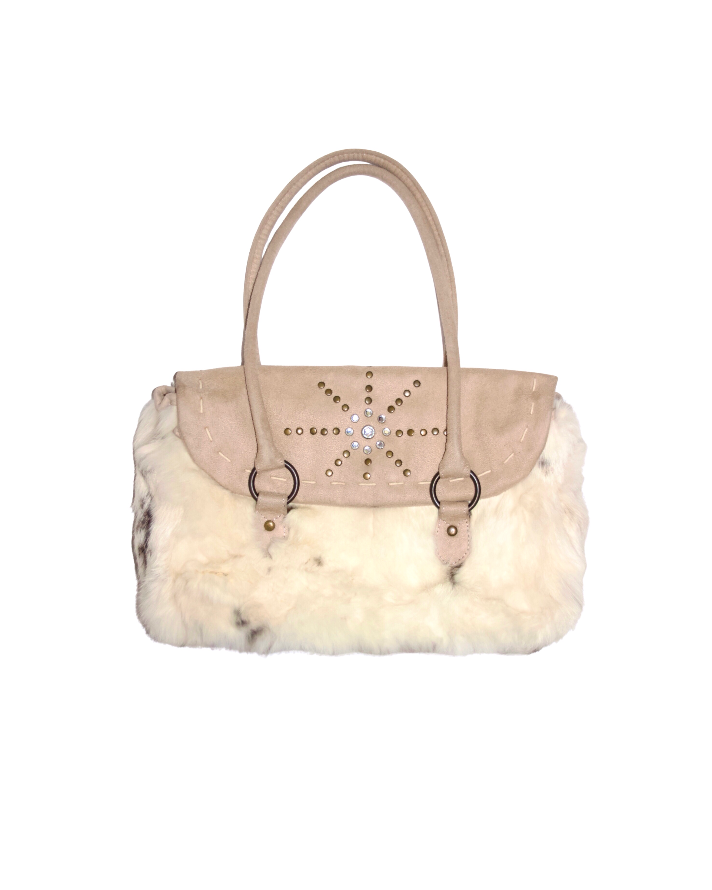 Suede Rabbit Fur Bag