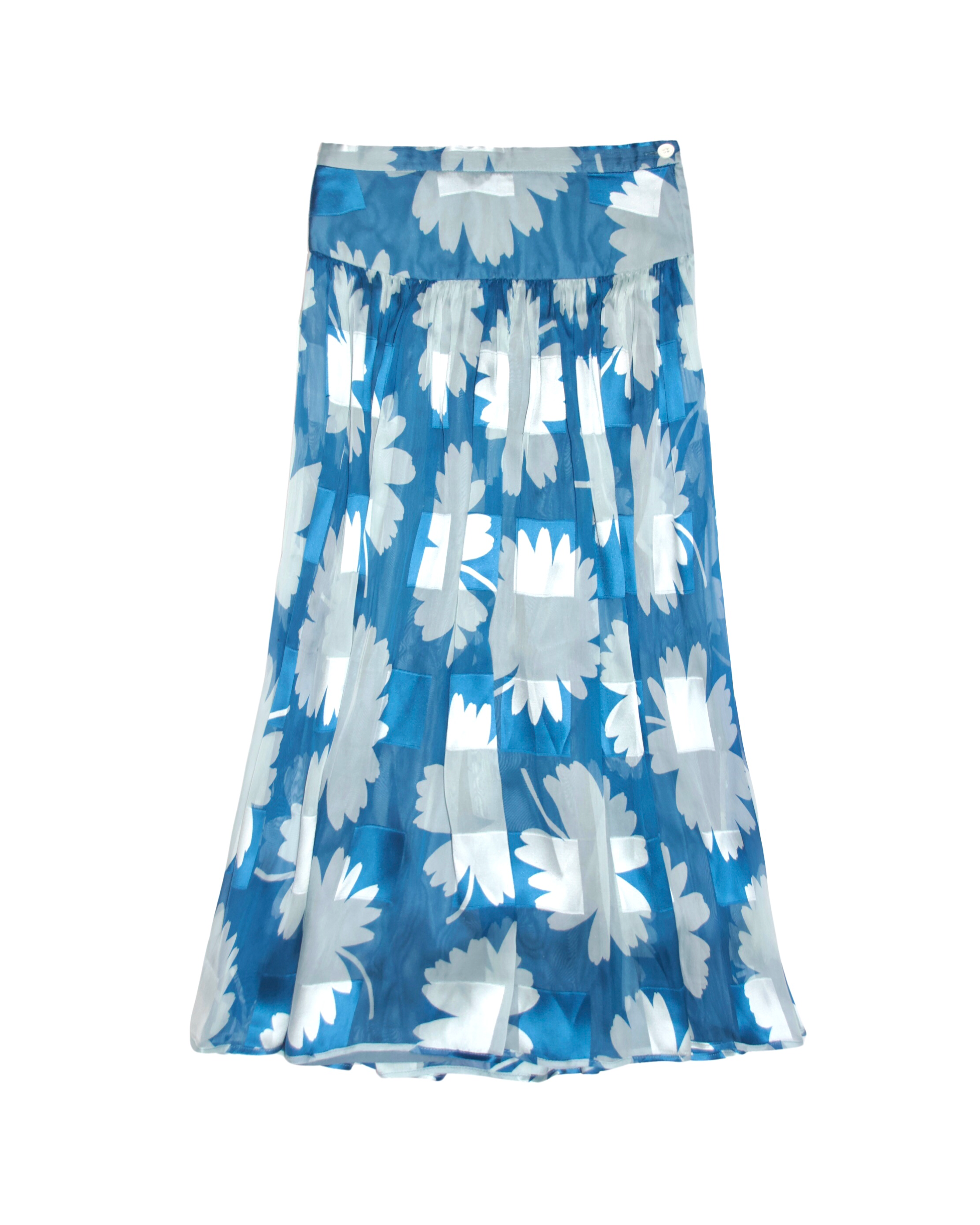 90s Valentino Silk Floral Skirt Set